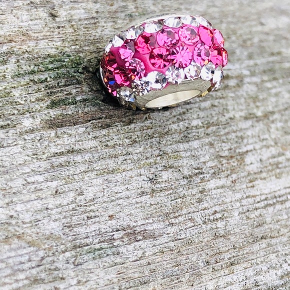 Charm pink and crystal stones works w/ Pandora - Picture 3 of 3